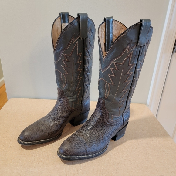 Handmade Platinum Western Cowboy Boots Gray Brown‎ Women’s 7.5 Mexico - Picture 2 of 14